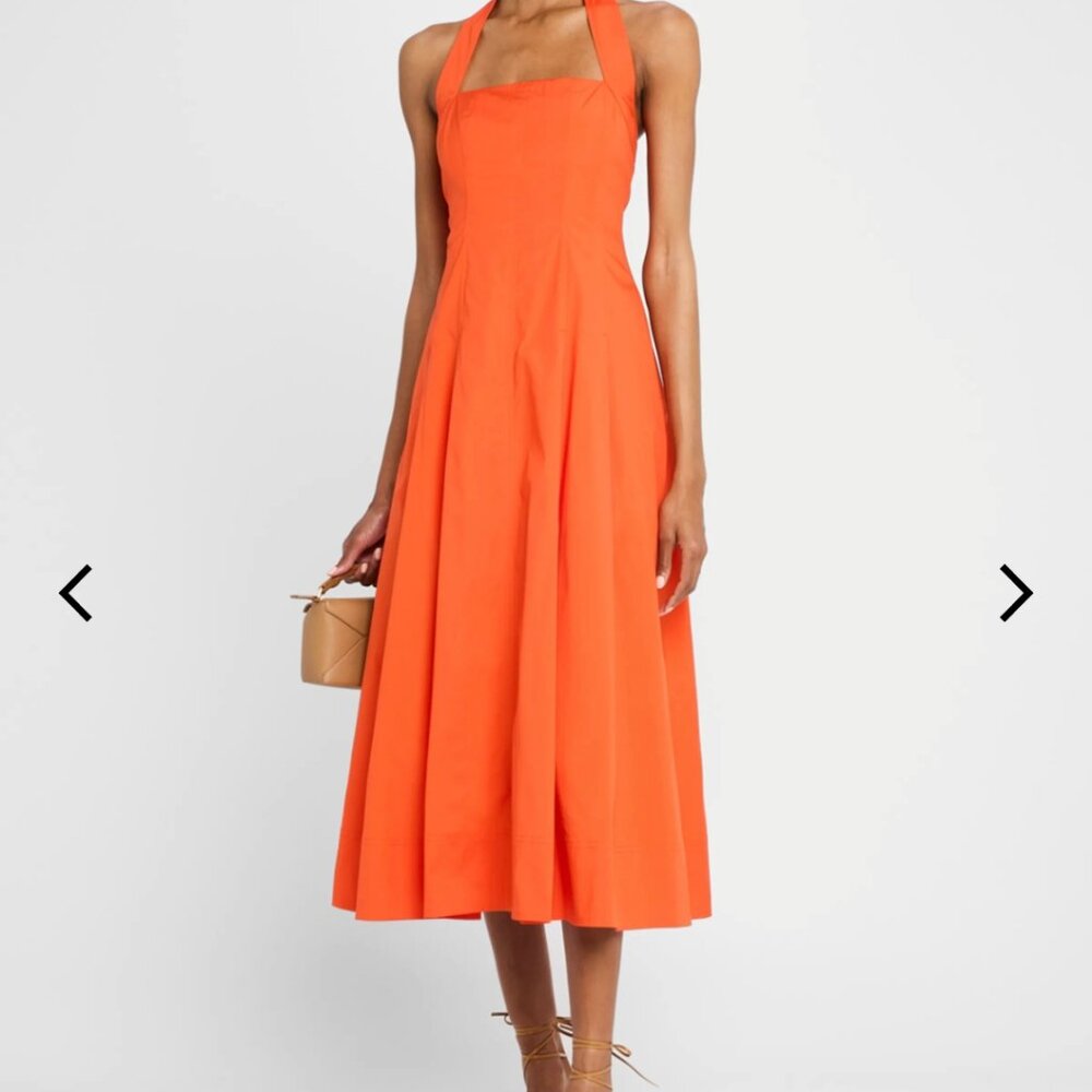A.L.C. Natalie Halter Midi Dress in Poppy